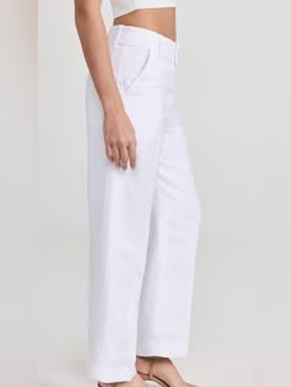 Club Monaco White Modern Slim Trousers Pants Linen Blend Sz 30